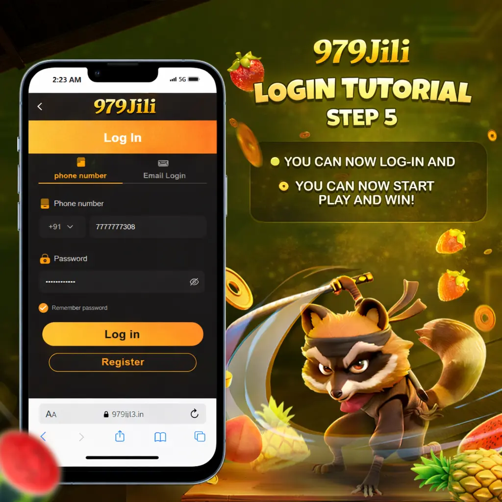 979Jili Casino step-by-step login process showing mobile verification and two-factor authentication security